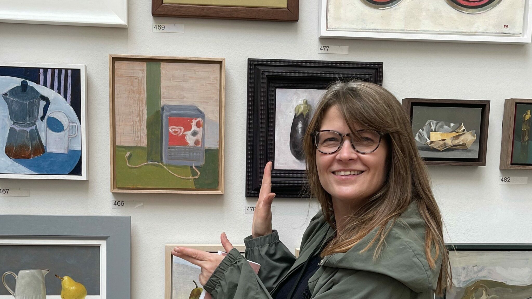 Artist Katie Goodwin with her painting at the Royal Academy Summer Show 2025. Photo By Helen Barff