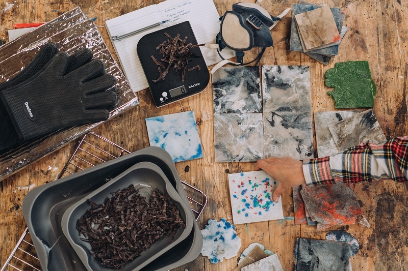 Aphra Shemza, Plastic recycling. Photograph by Claudia Agati