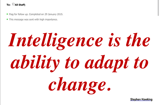 A screenshot of a quote by Stephen Hawking