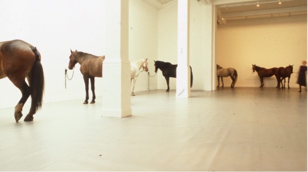 Jannis Kounellis, Untitled (2002), installation view from A Short History of Performance: Part One, Whitechapel Gallery. Photo by Manuel Vason