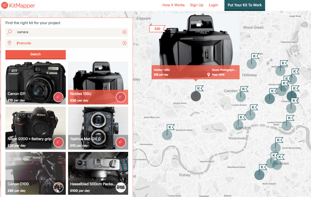 Kitmapper, across London and the country