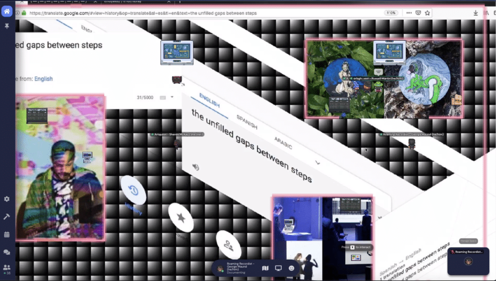 Screenshot from Gather Artquest 20th anniversary party