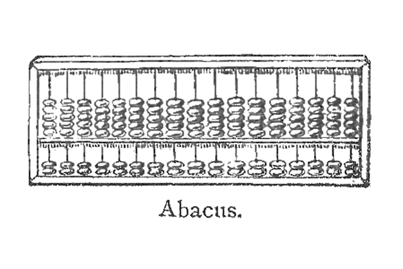 A vintage illustration of an abacus