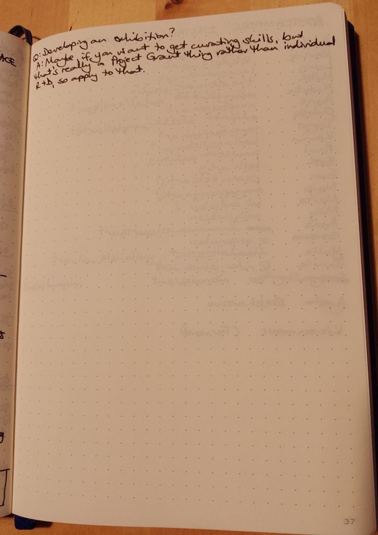 A photo of page 37 of a notebook with dotted grid paper. At the top of the page the handwritten text reads: 