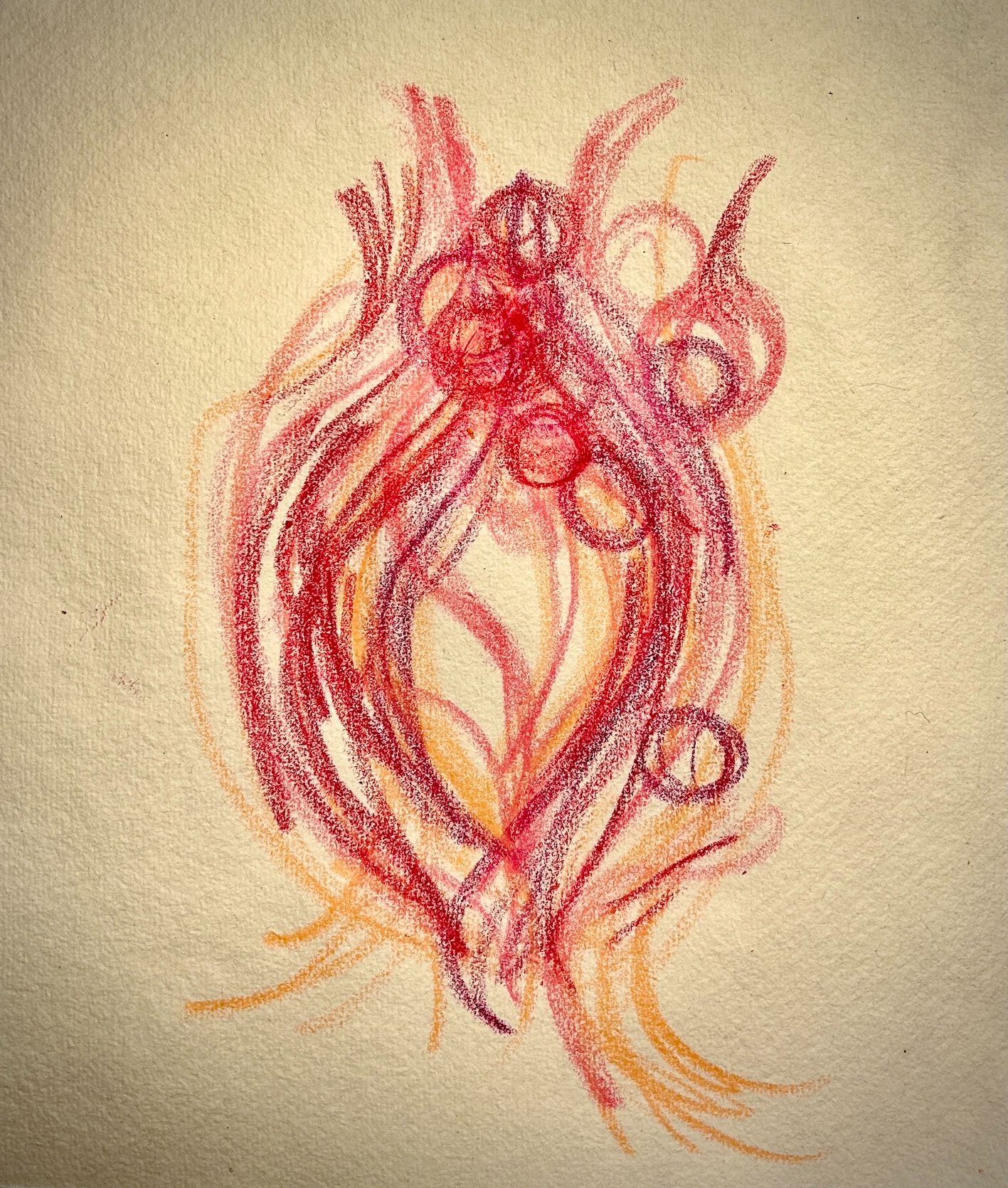 Oval and circle pattern in pink and purple pastels