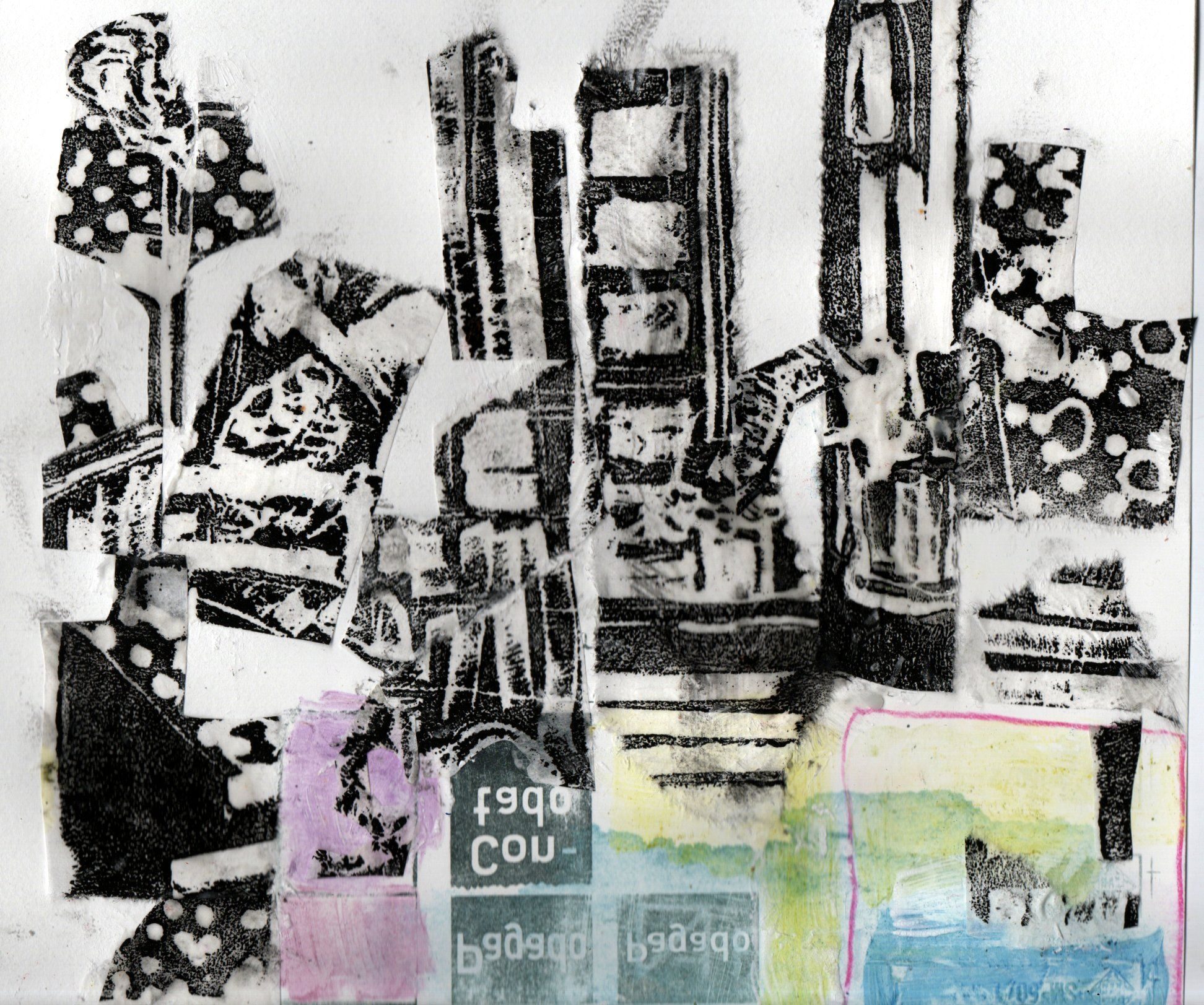 Monotype Collage on monotype