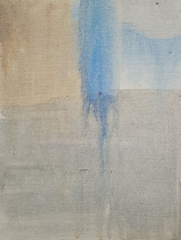 Abstracted view of a street near London Bridge in acrylic on board