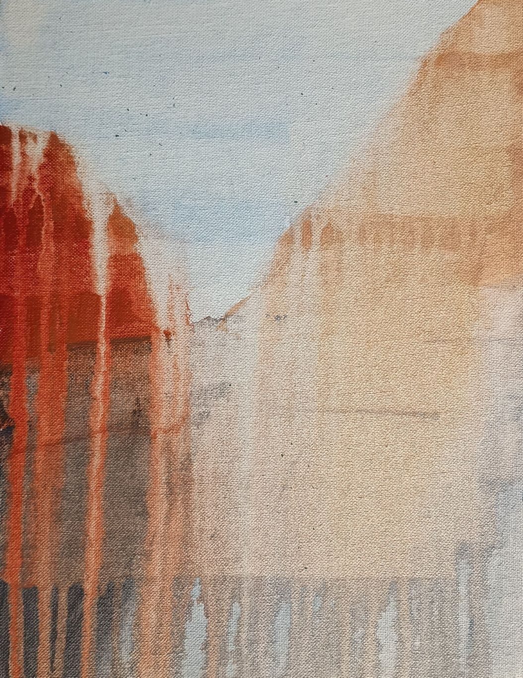 Abstract(ed) painting based on Autumn street in London