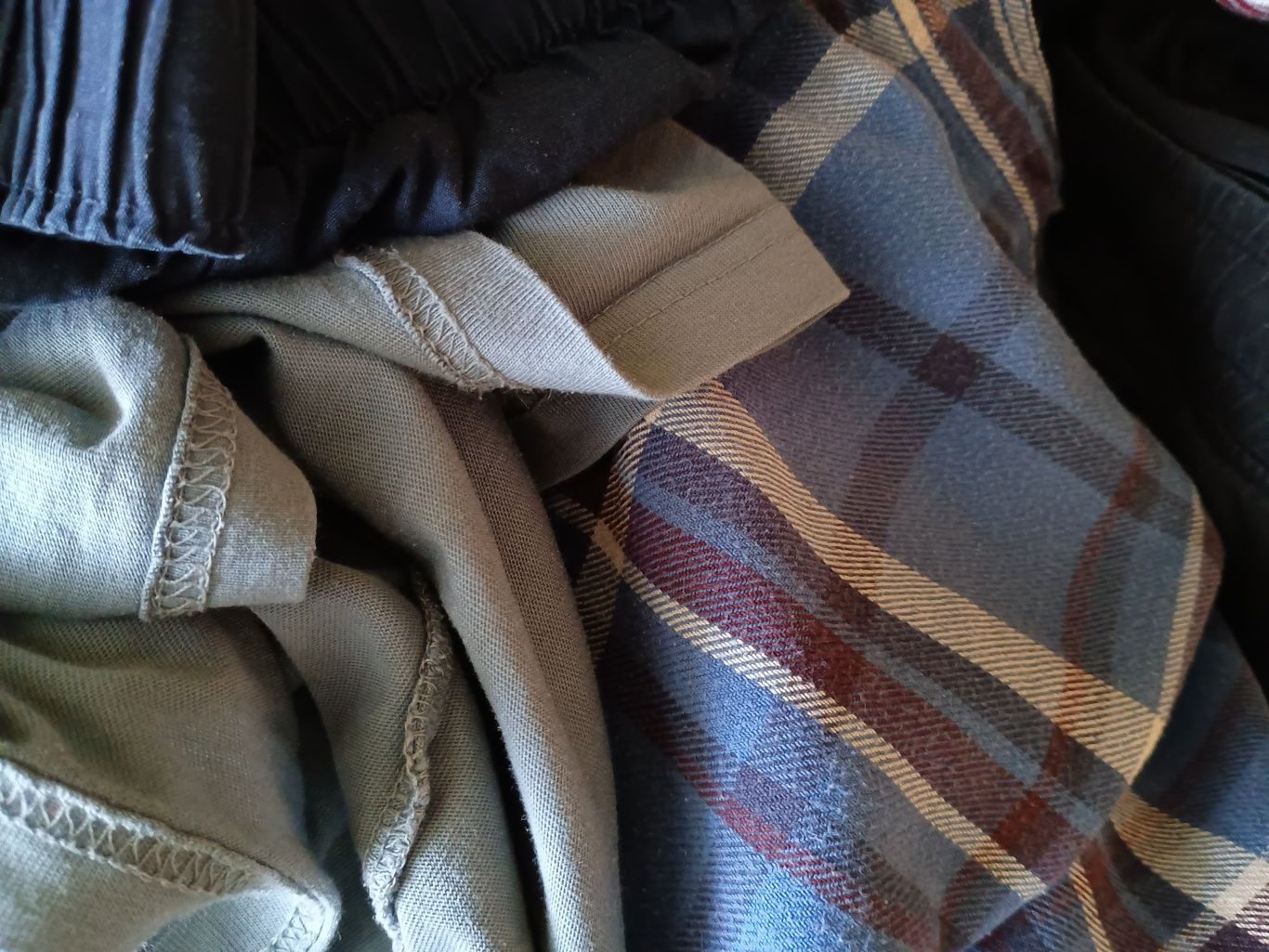 Colour photograph of a pile of laundry