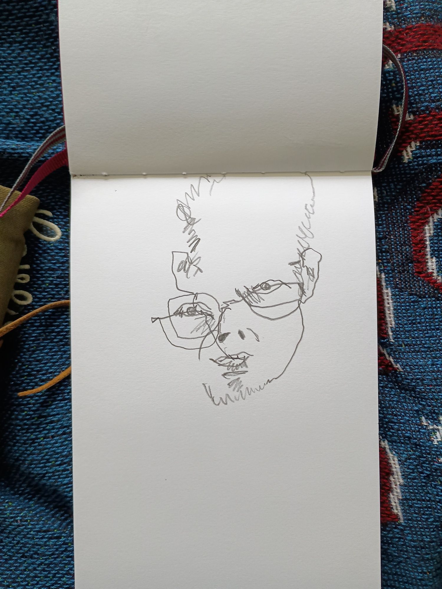 self portrait in pencil on paper