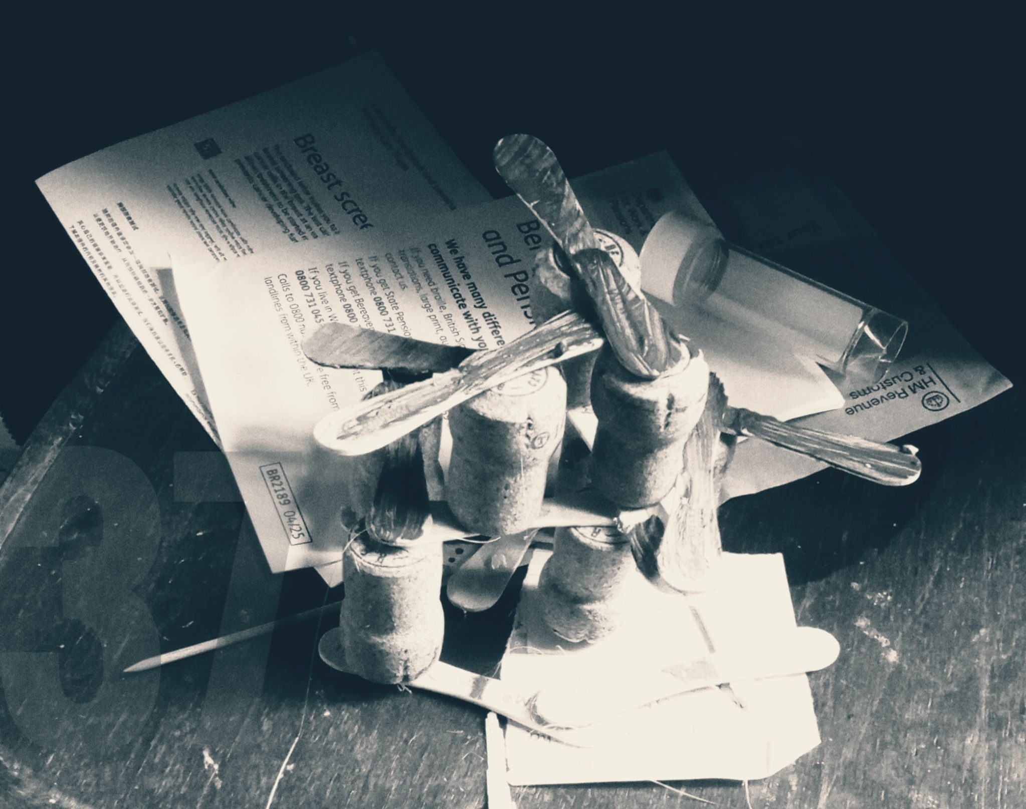 corks and lolly sticks