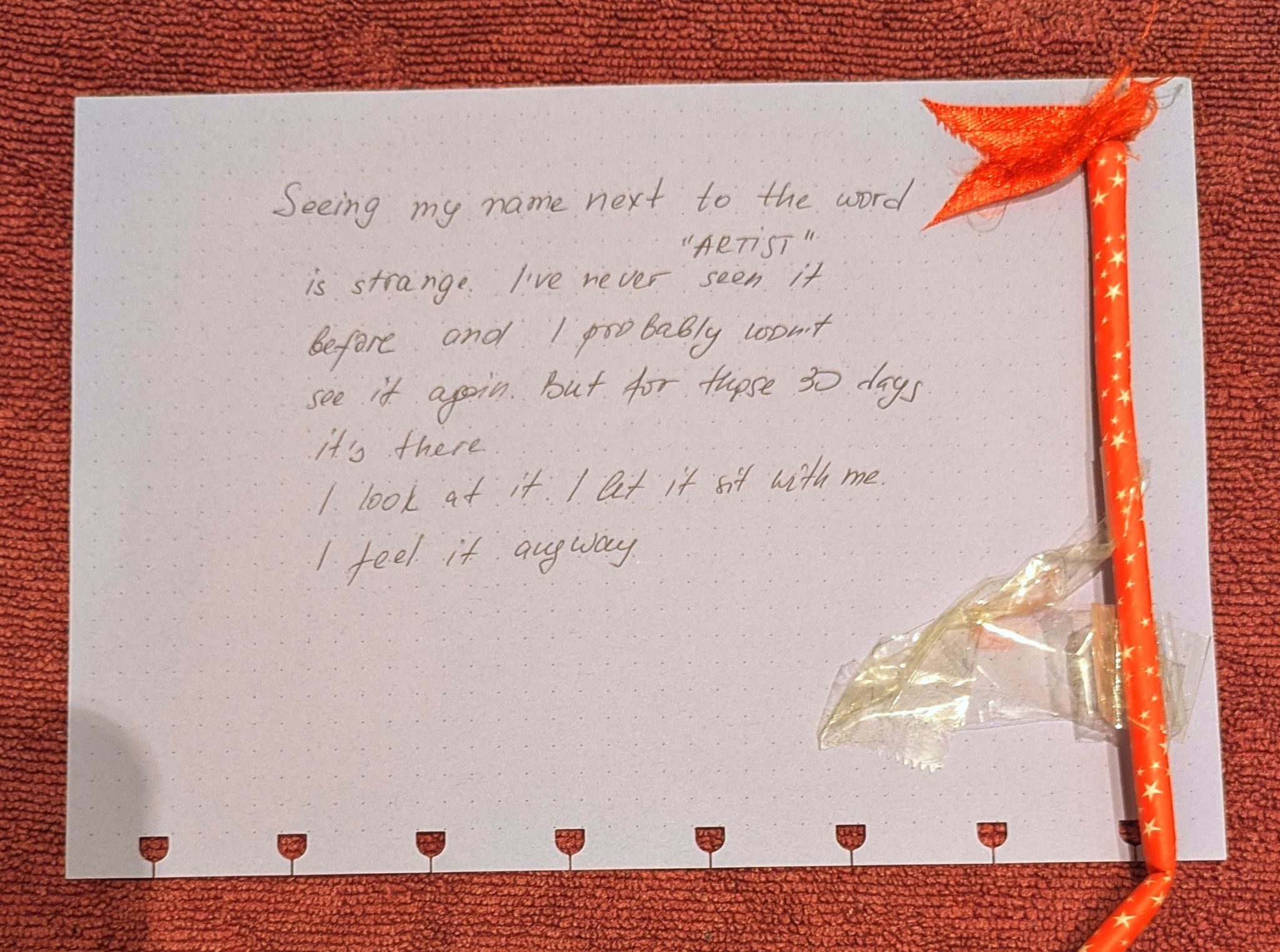 Such a weird feeling to be an artist