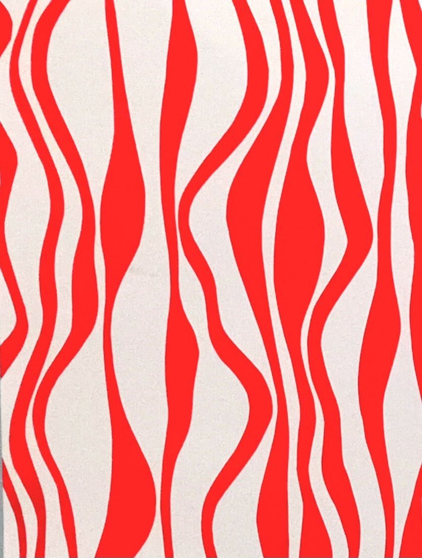 Vertical, chunky, orange and white wavy lines