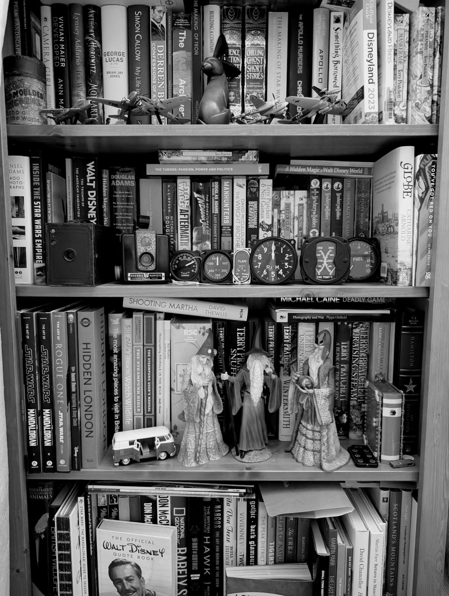 Black and white bookshelf