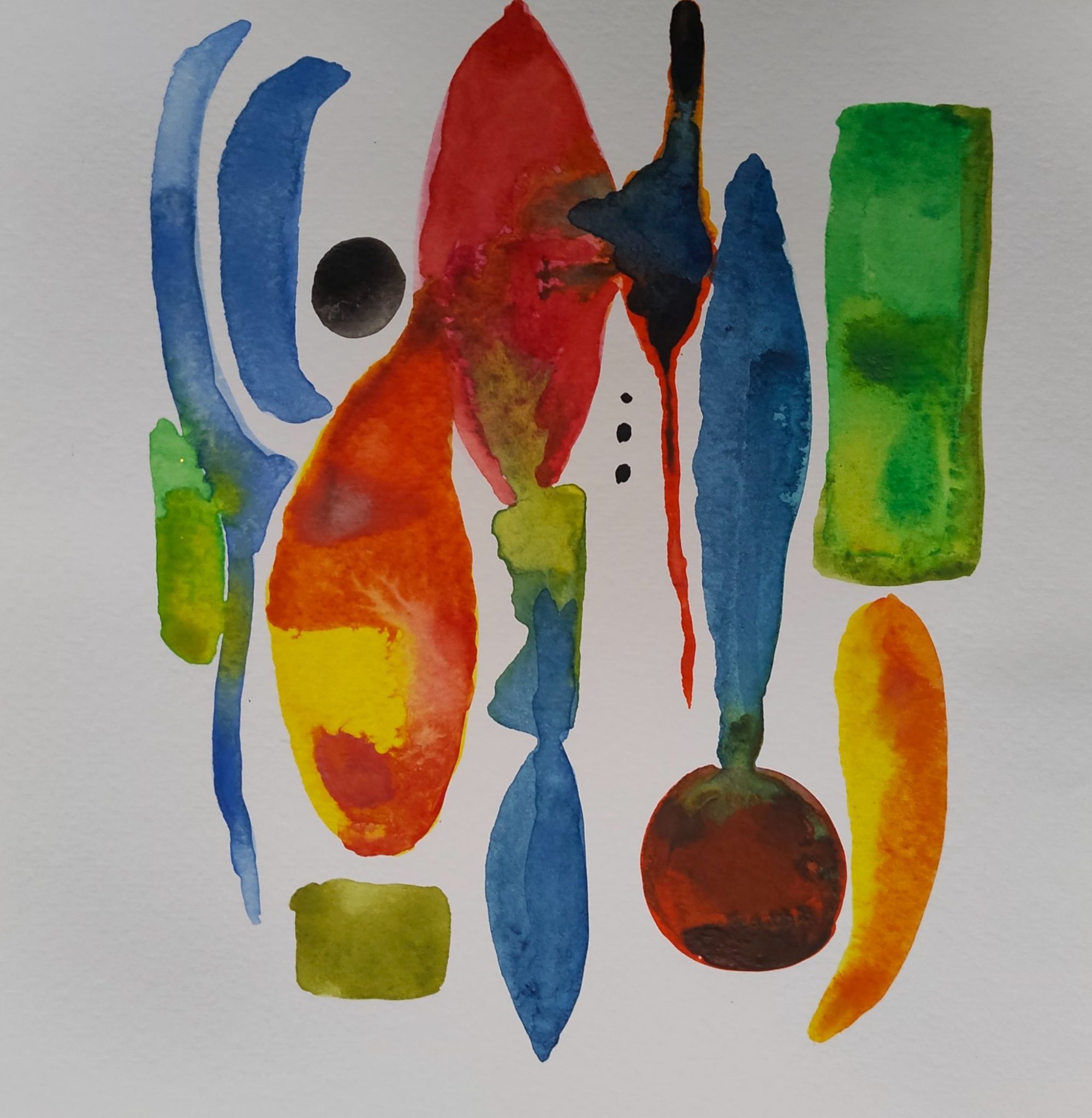 Water colour shapes on paper
