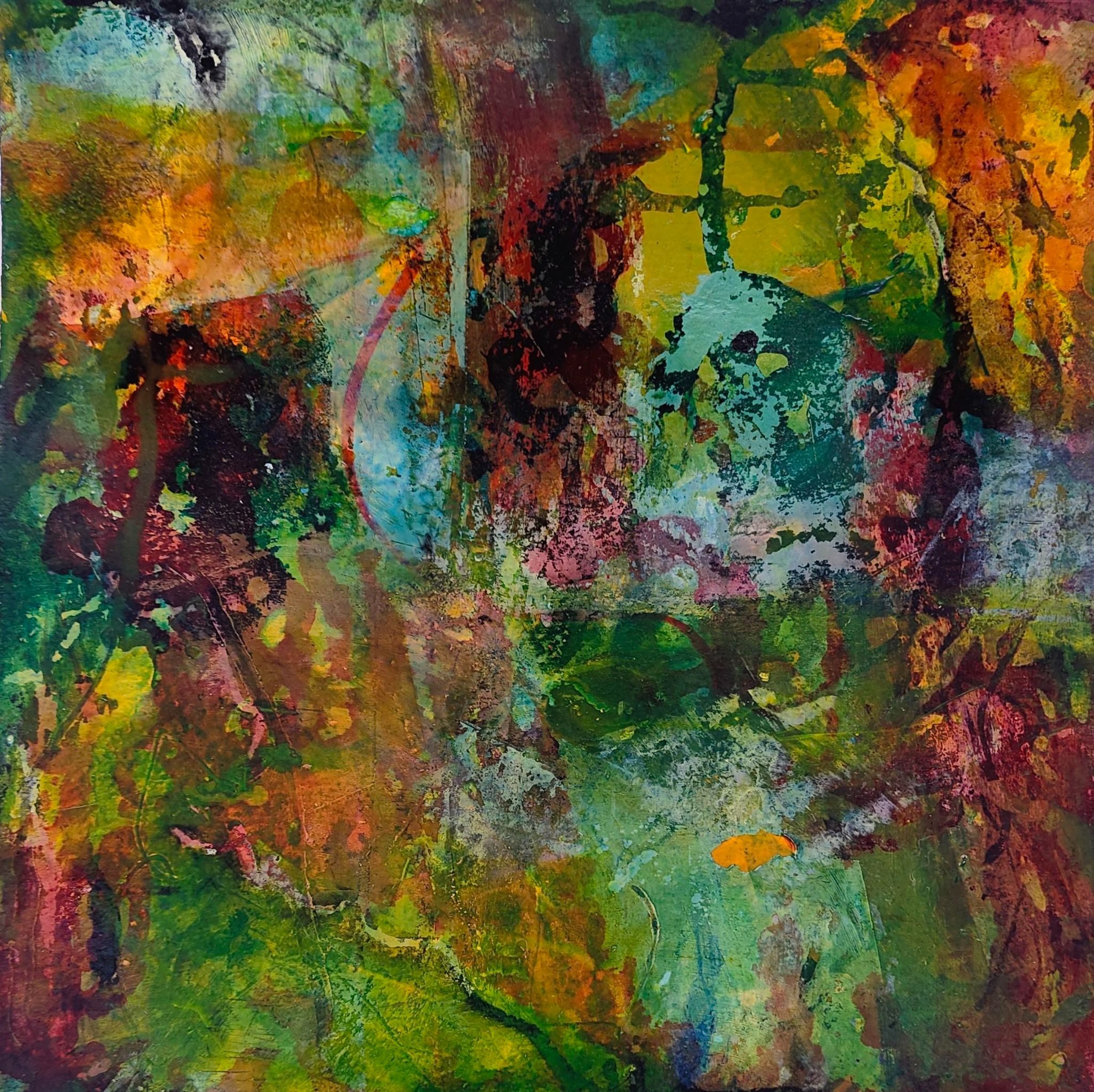 Mixed media on paper, building up layers and taking back.