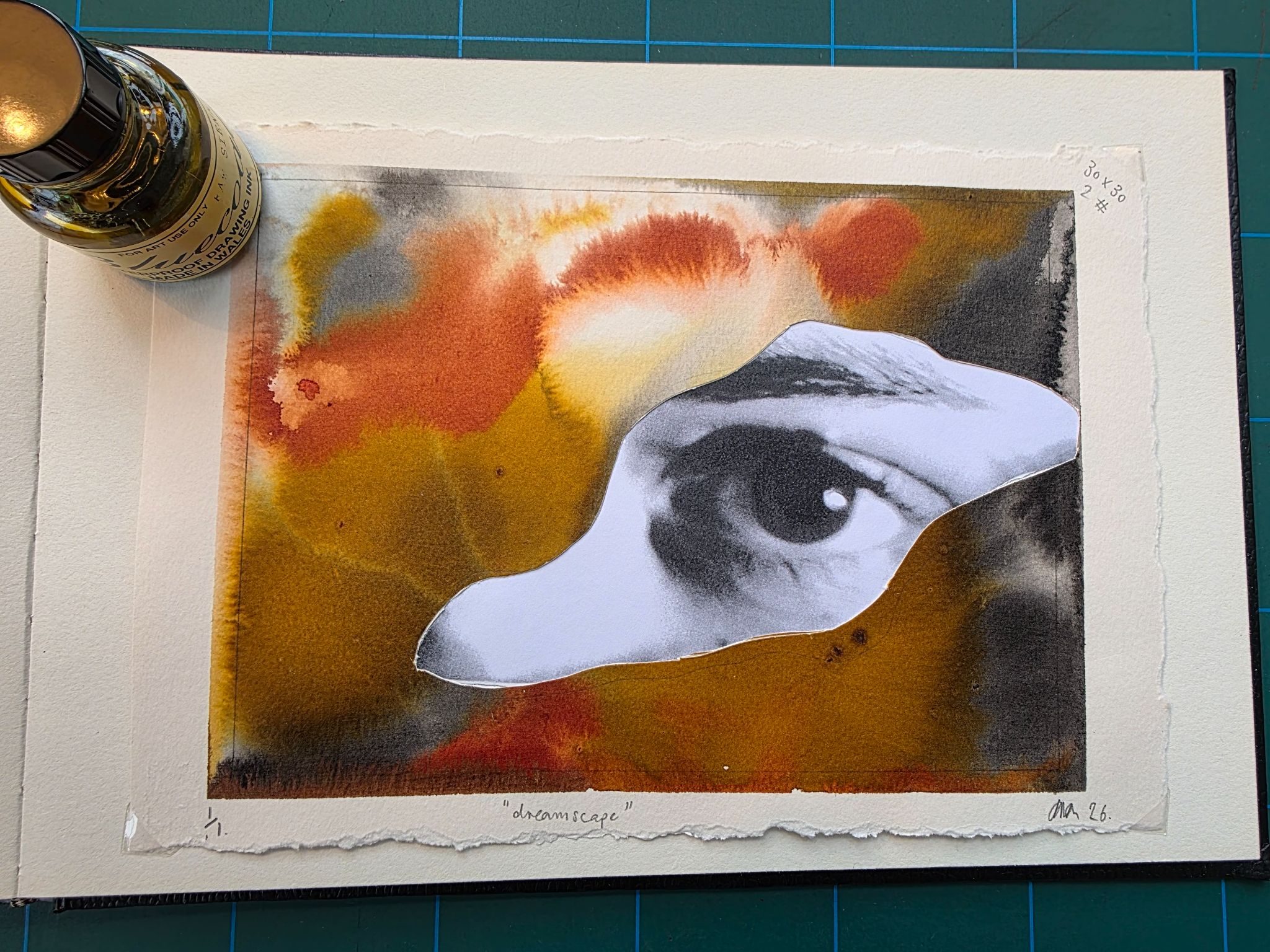 Photography collage with ink works.