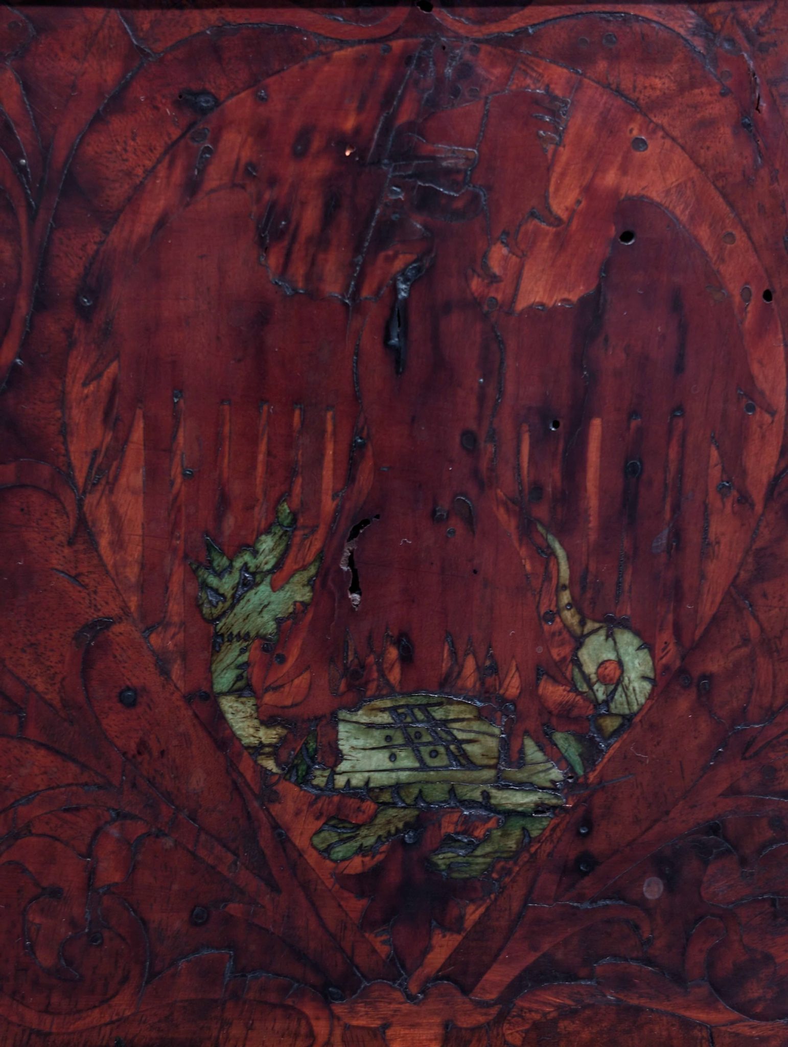 A close up of a dragon