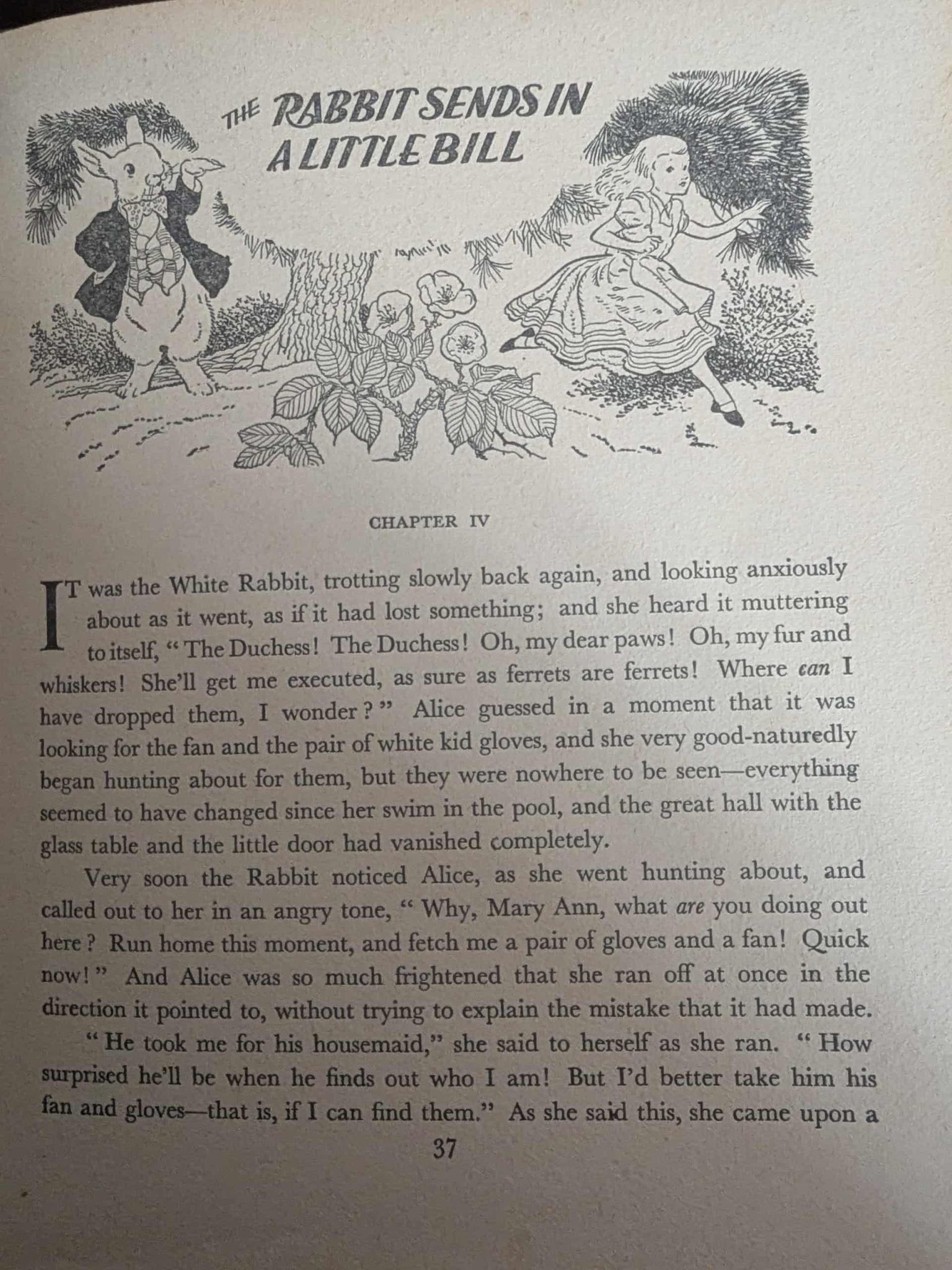Page 37, Alice in Wonderland book