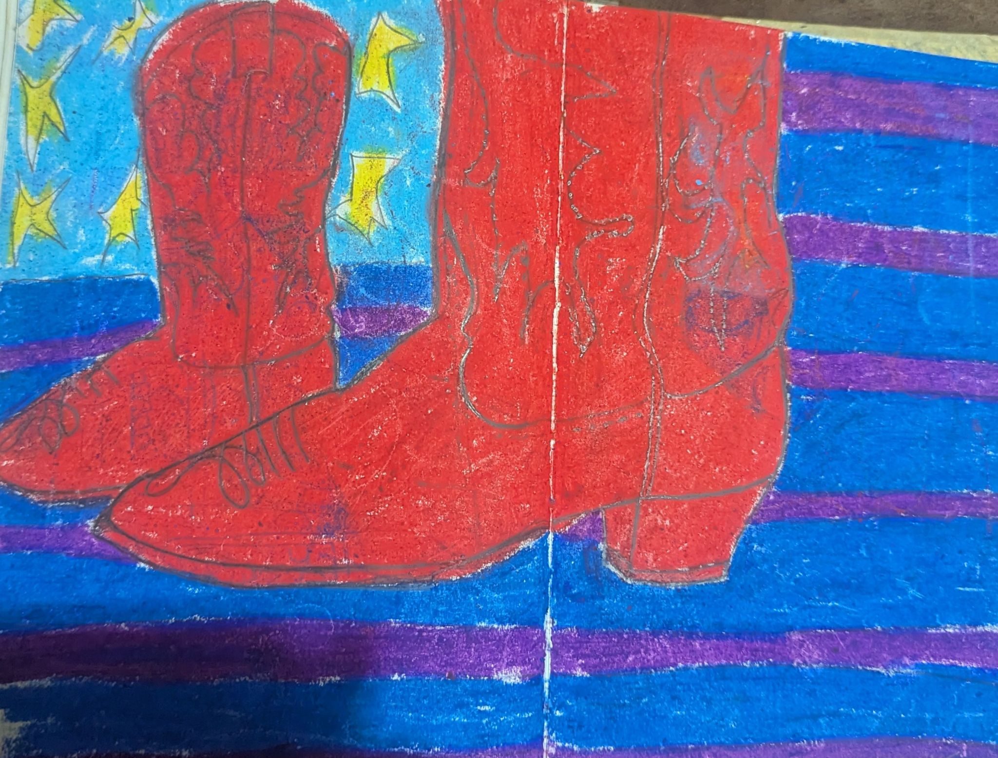 A pair of red cowboy boots
