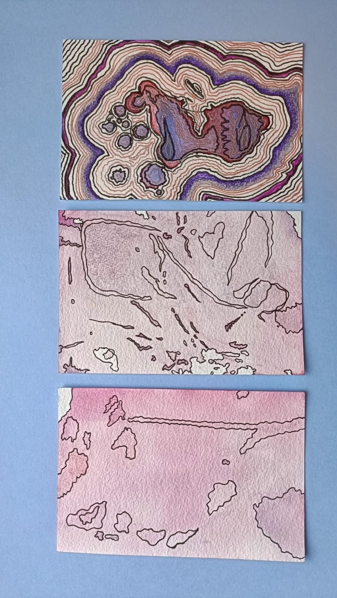 Like a crystal. Watercolour and ink on paper.