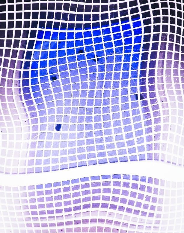 Oversaturated and distorted window visible through grates