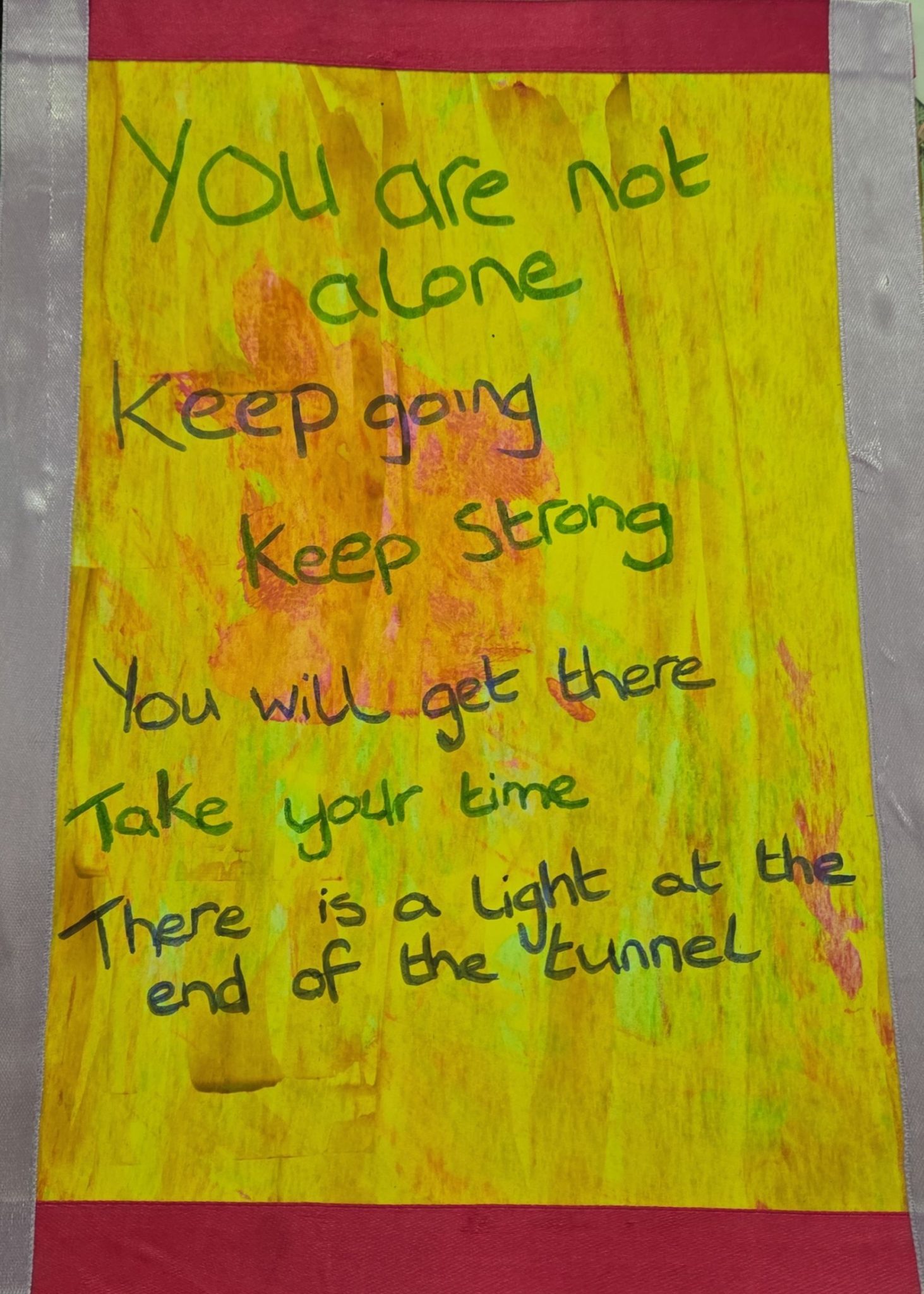 A positive quote on a marble affect background.