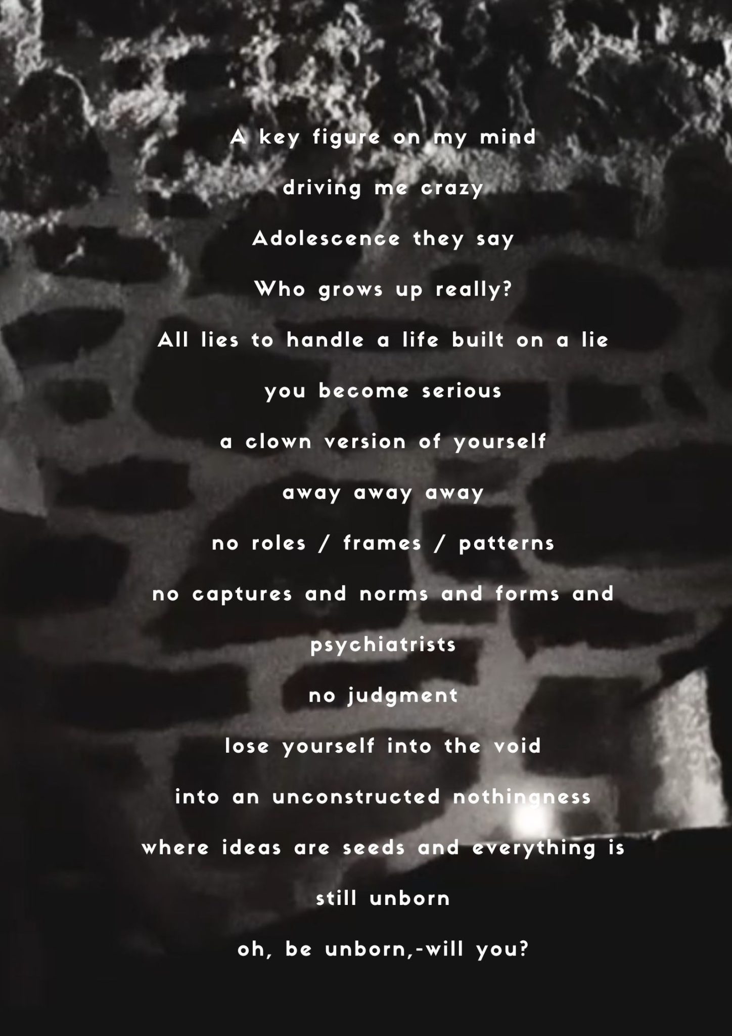 An image of a brick wall with a text written intuitively