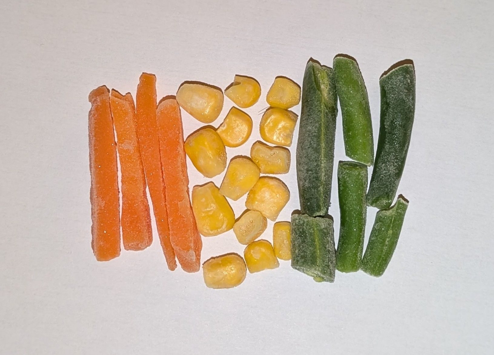 Tricolour flag made from frozen vegetables