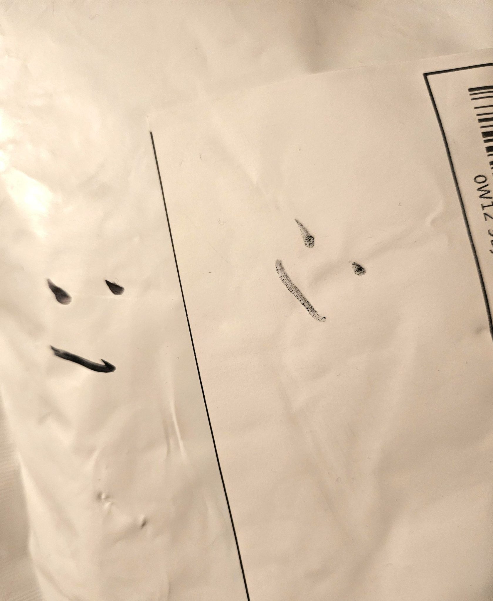 Found smiley faces on a parcel
