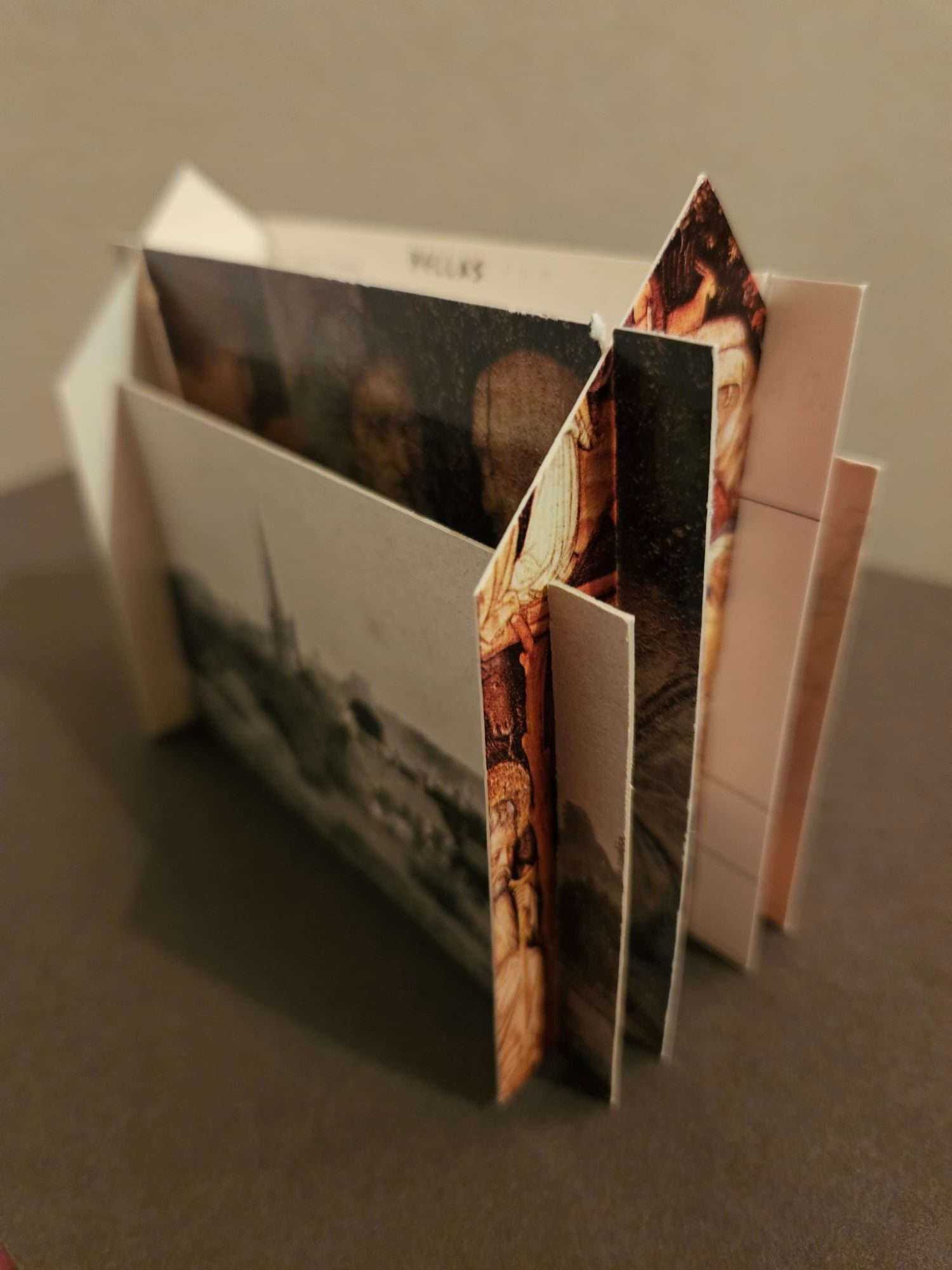 Three dimensional church made from ephemera