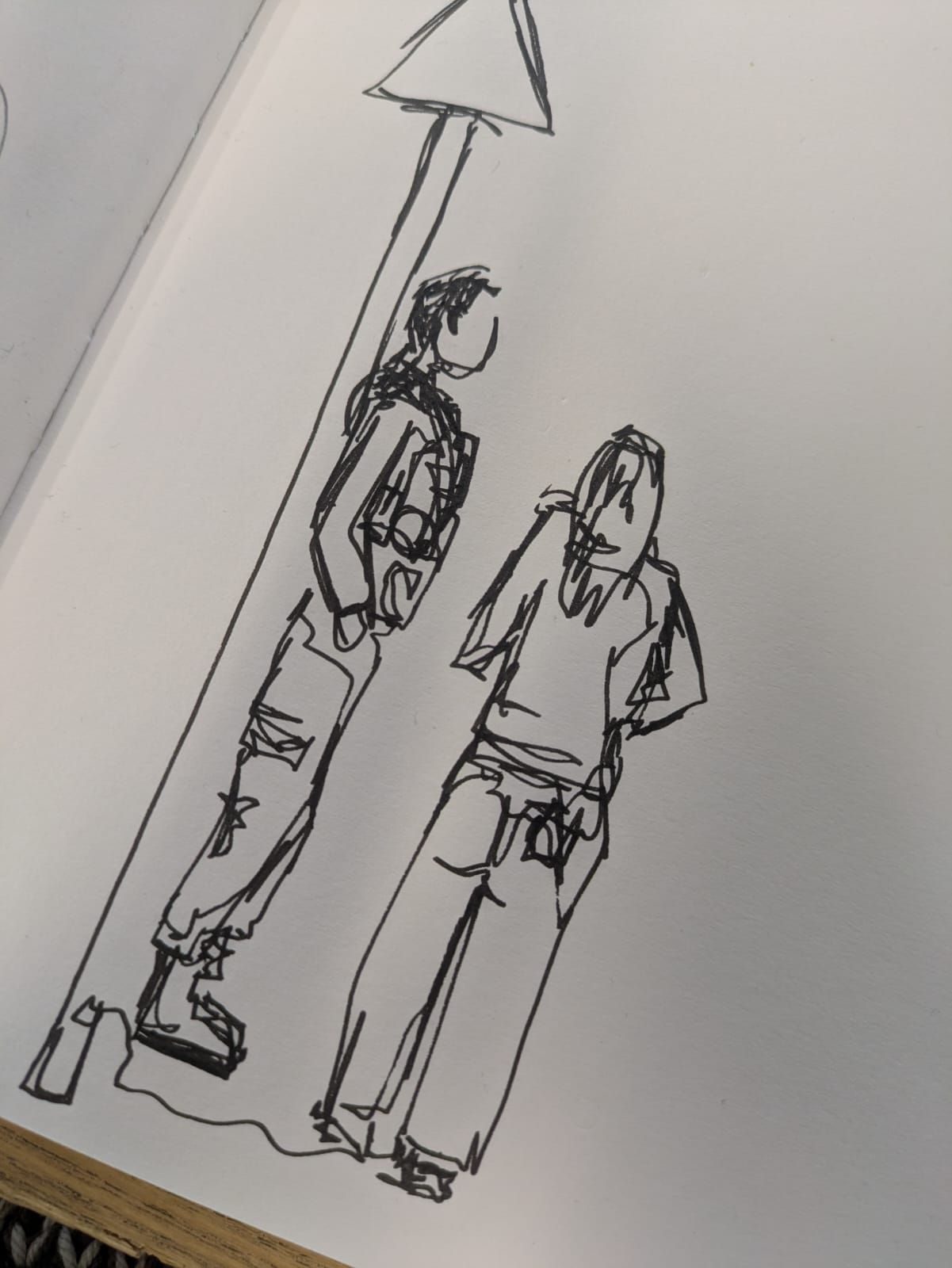 Continuous line pen drawing