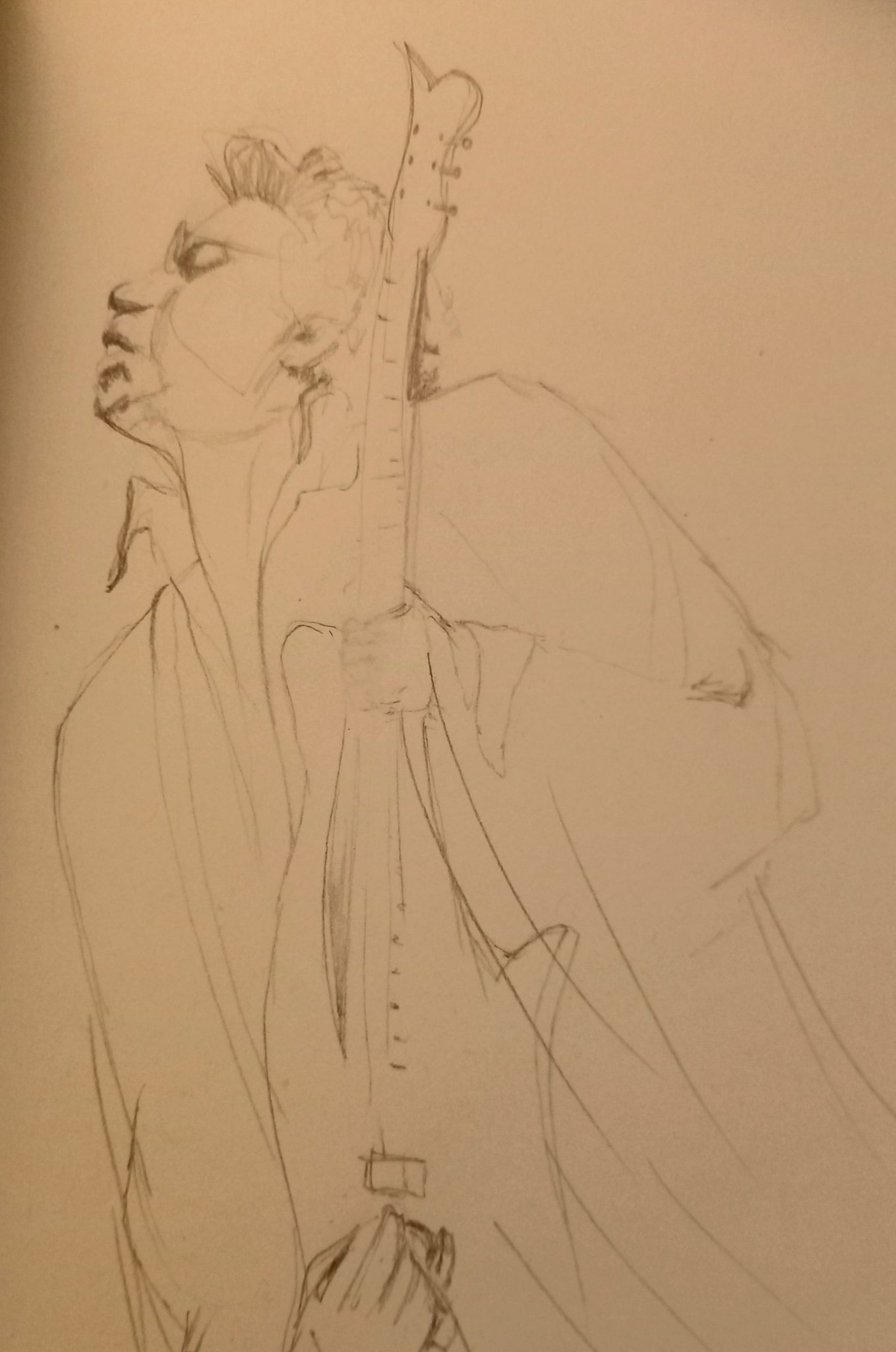 Pencil sketch of Prince Sign o the Times photo