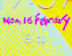 Screenshot of today's date, distorted