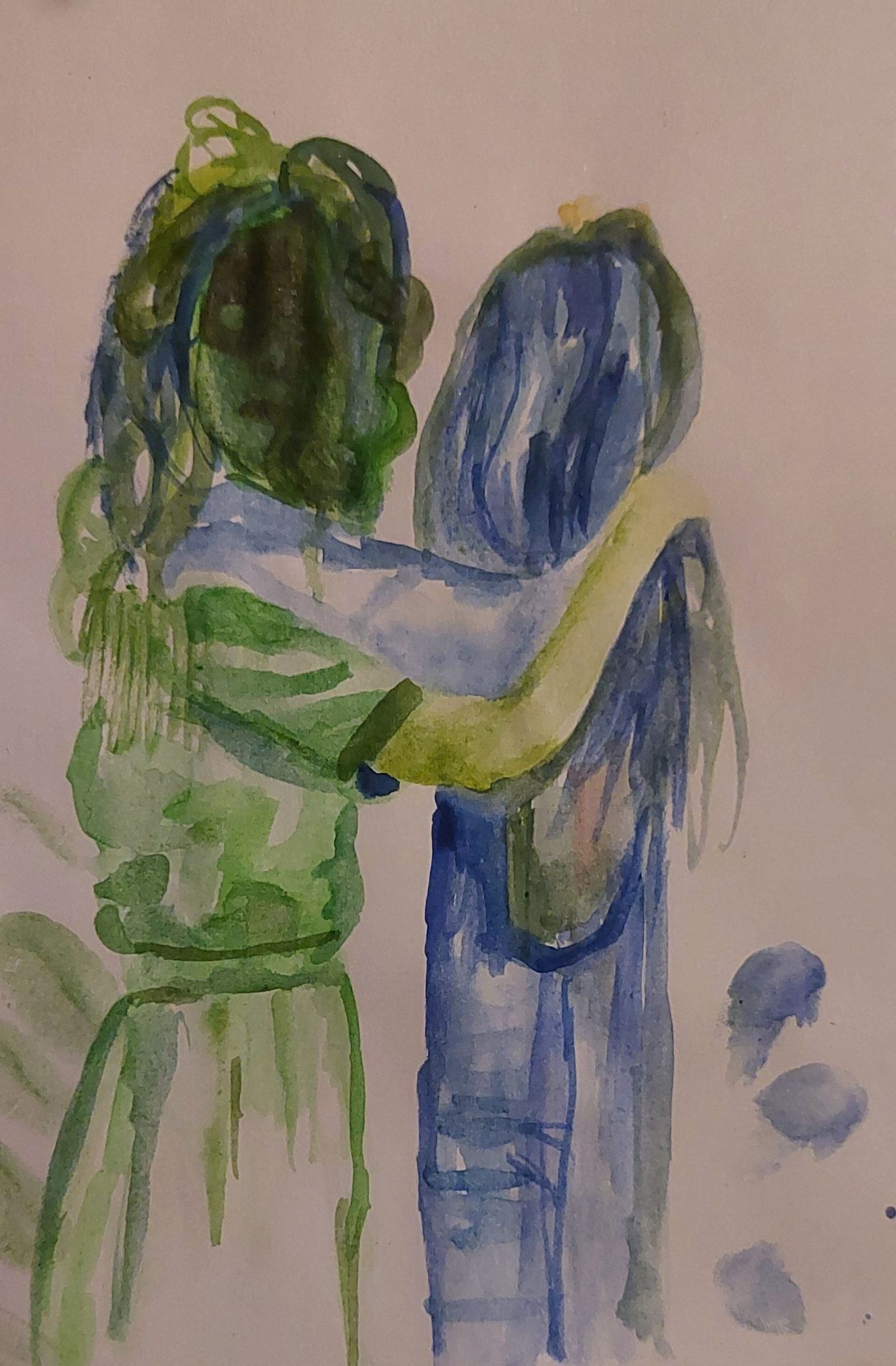 Watercolour of two girls