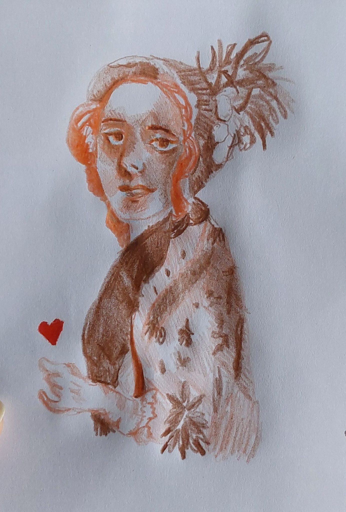 Colour pencil of a fancy woman