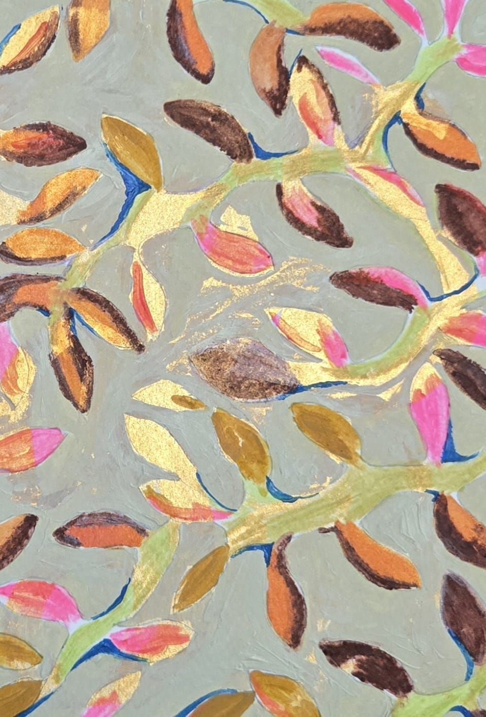 Mixed media work, experimenting with shape and colour.