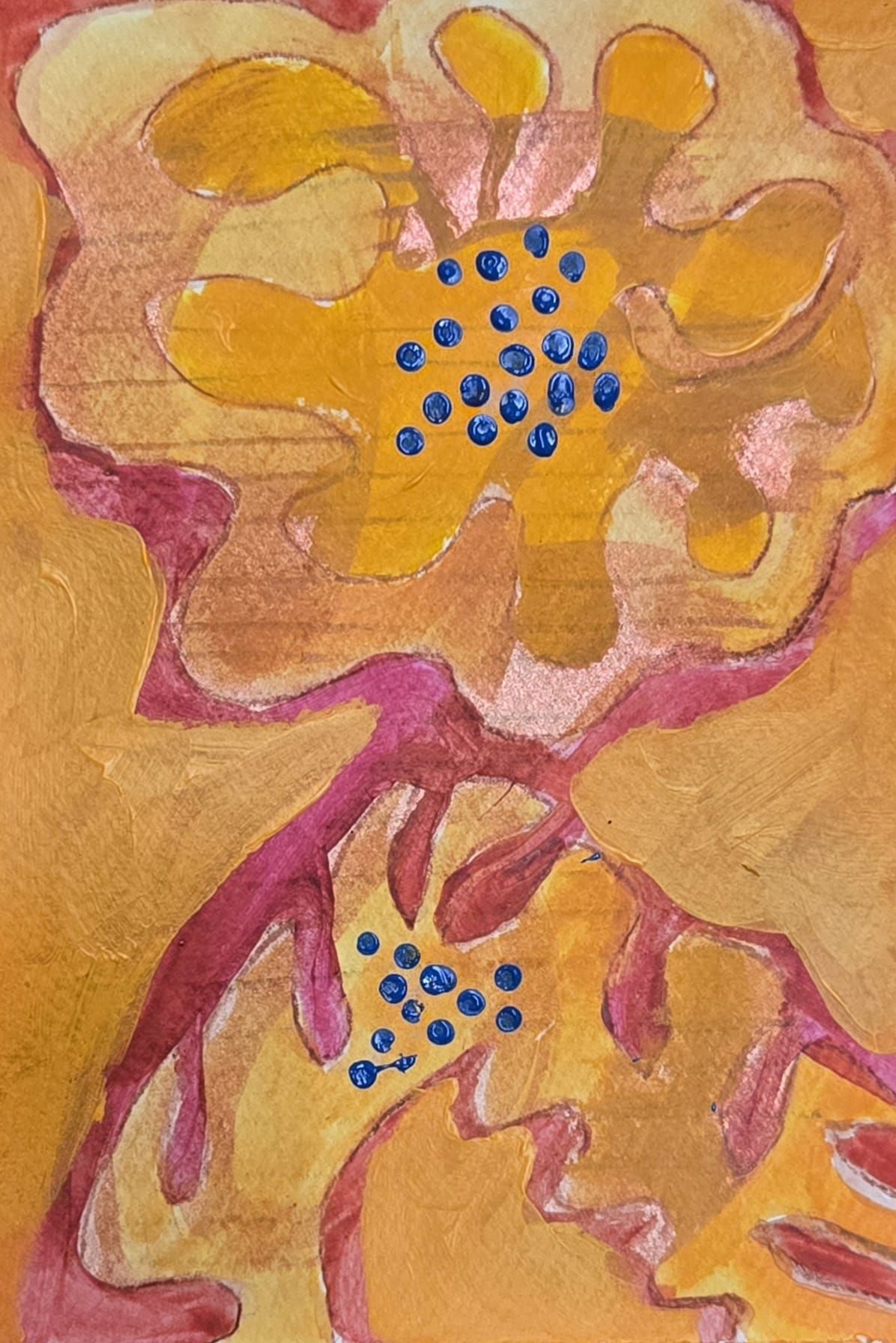 Mixed media, abstract piece with limited pallete.