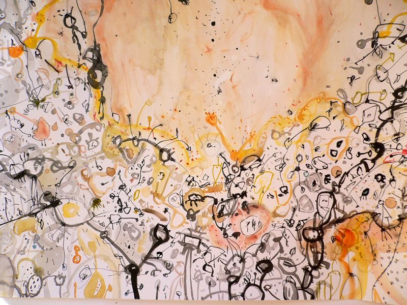 Abstract lines of energy and unseen forces over a mountain at suset