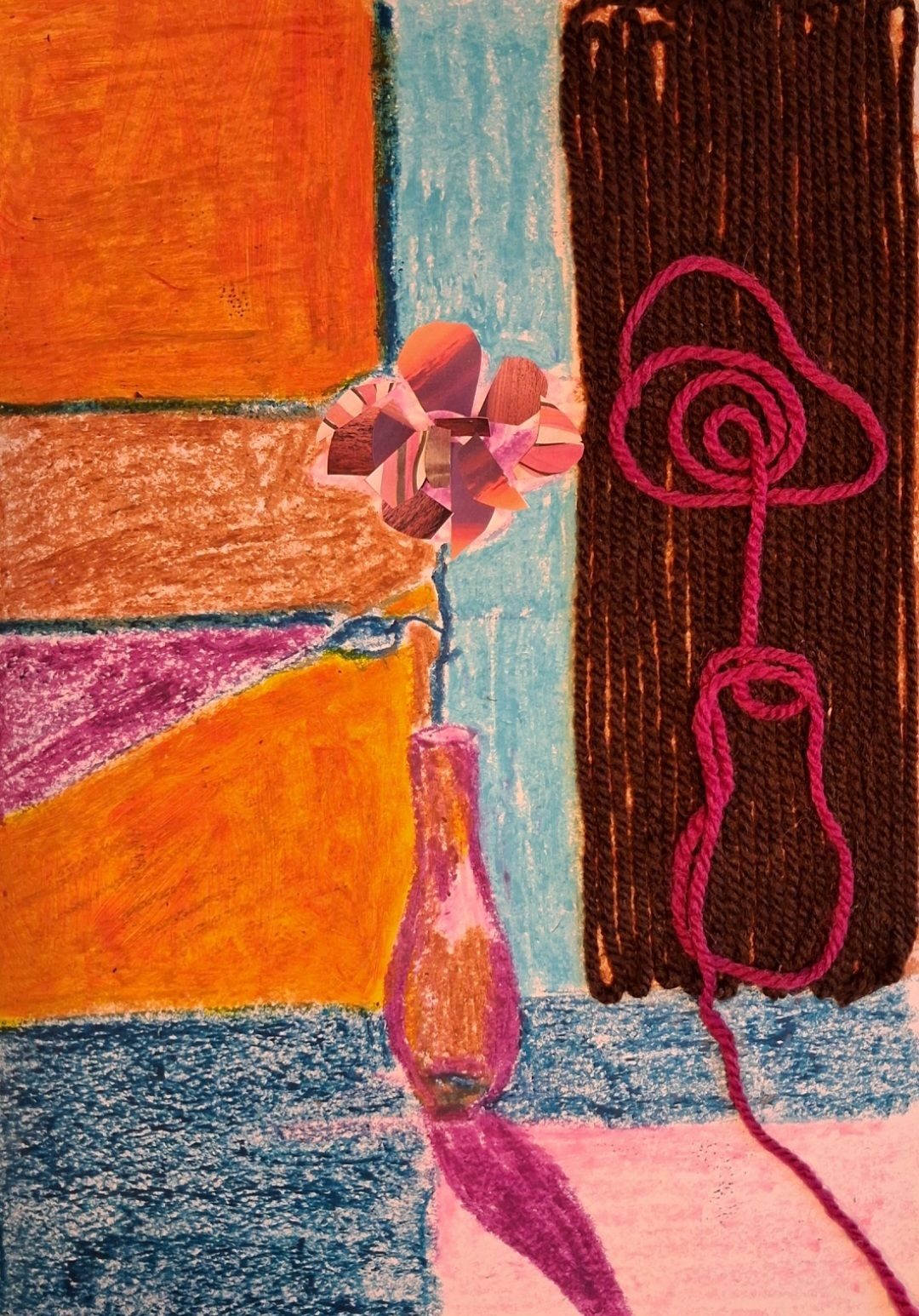 Pastel and collage on paper