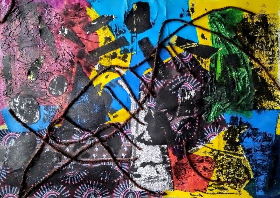 Collage and print on paper