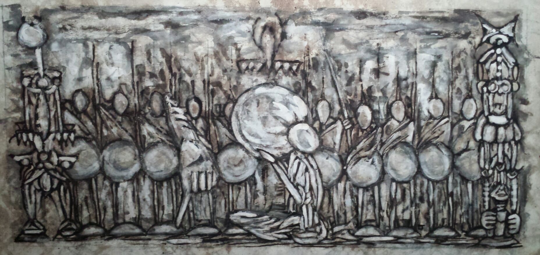 Here's, depicting someone who is coming into alignment with inner self. An Awakening to realization of self and pursuit in life. And in the background, we have silent faces watching silently.