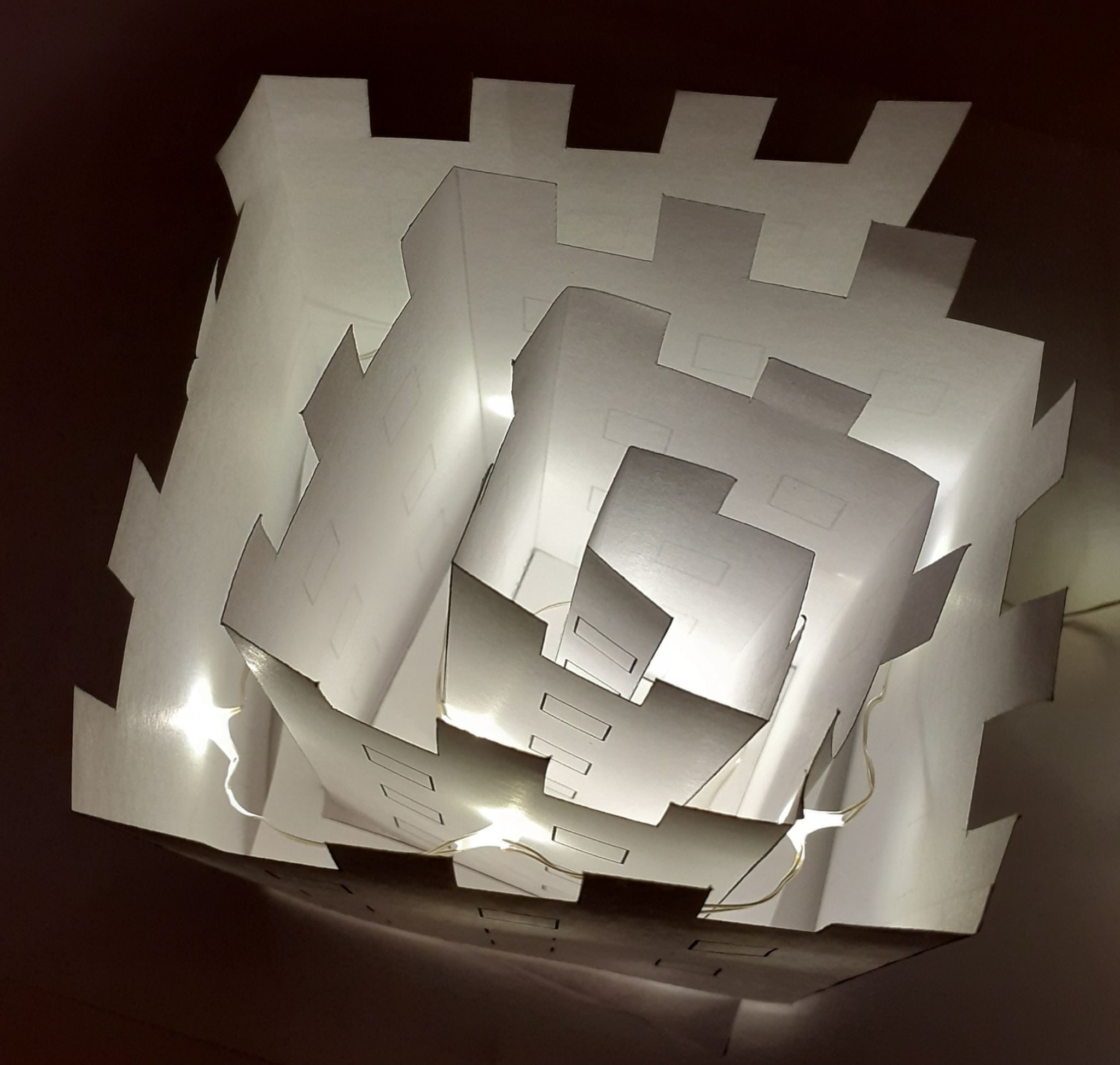 White paper fortress - square labyrinth shape.