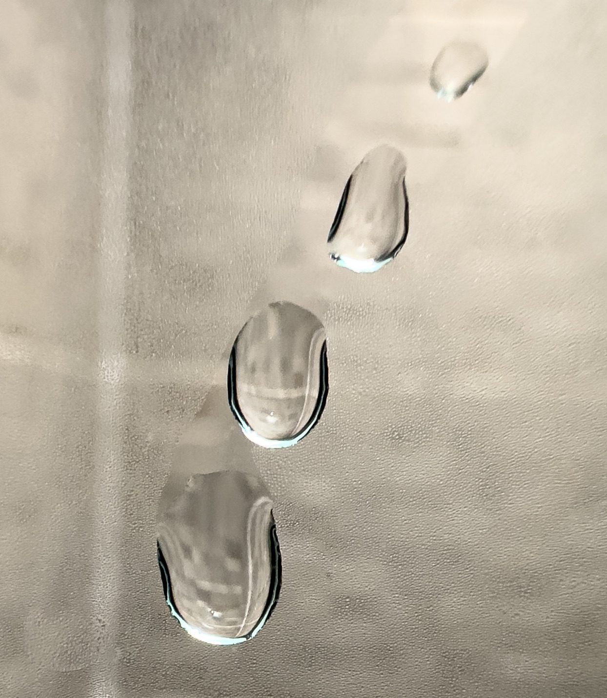 water drops on a shower door