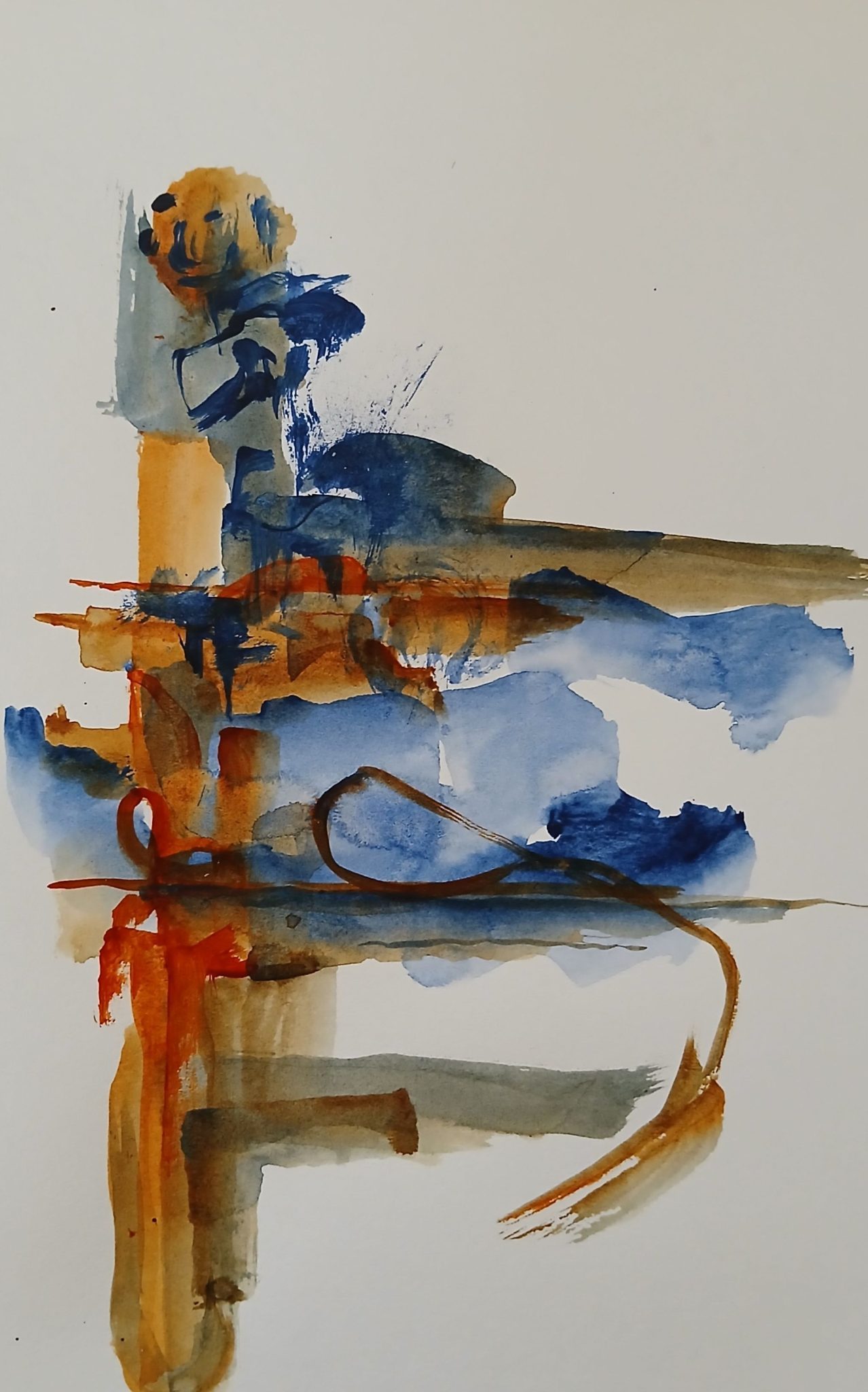 Stick figure in sea/landscape