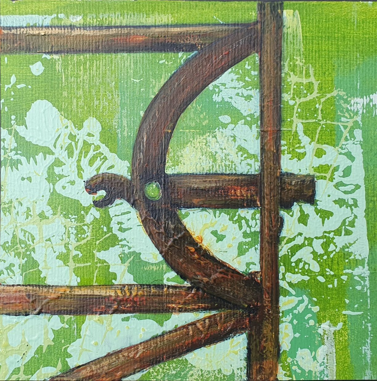 Green in Acrylics 15cm x15cm