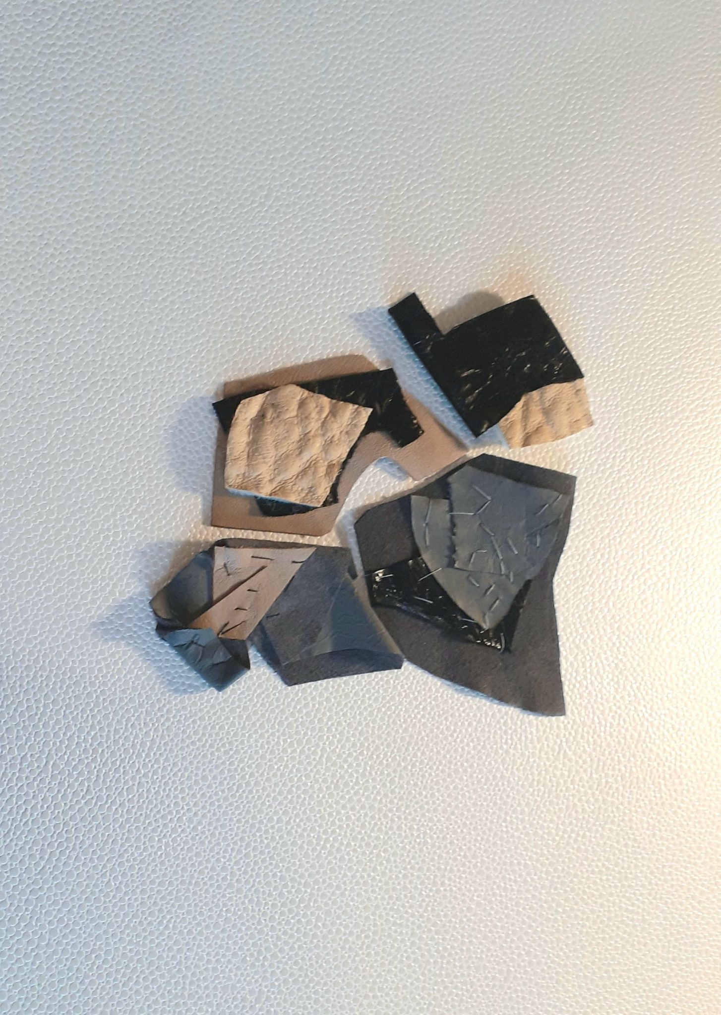 Leather recycled sewed