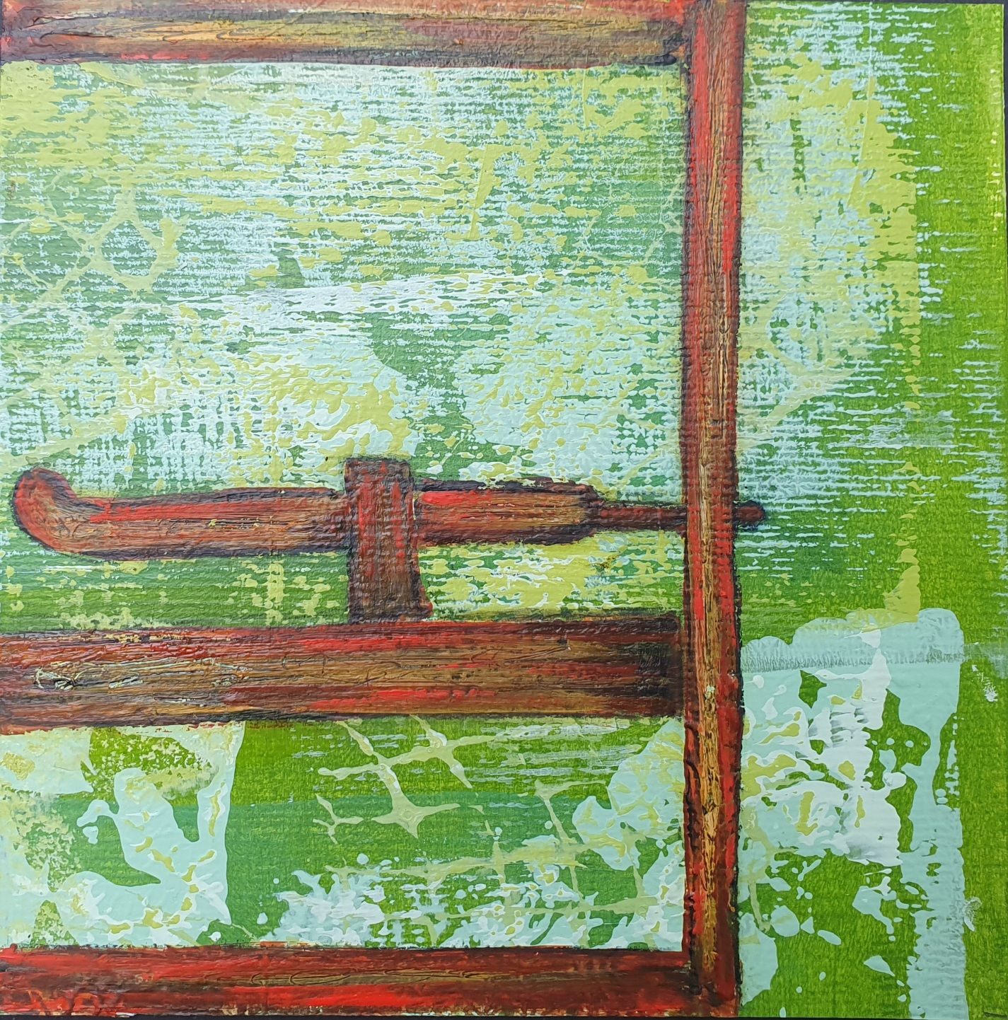 Green in Acrylics 15cm x15cm