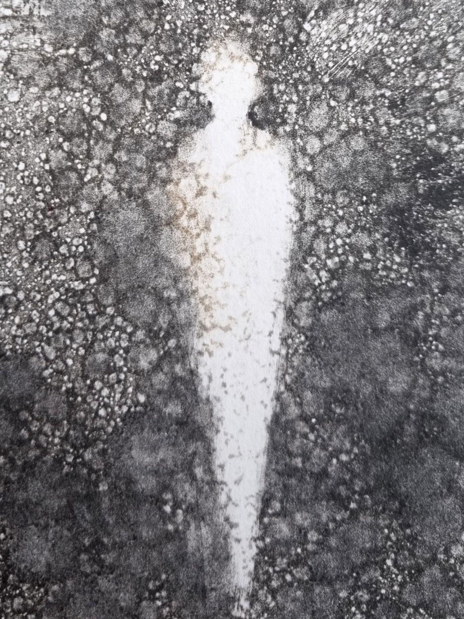 Etching ink and white spirits monotype