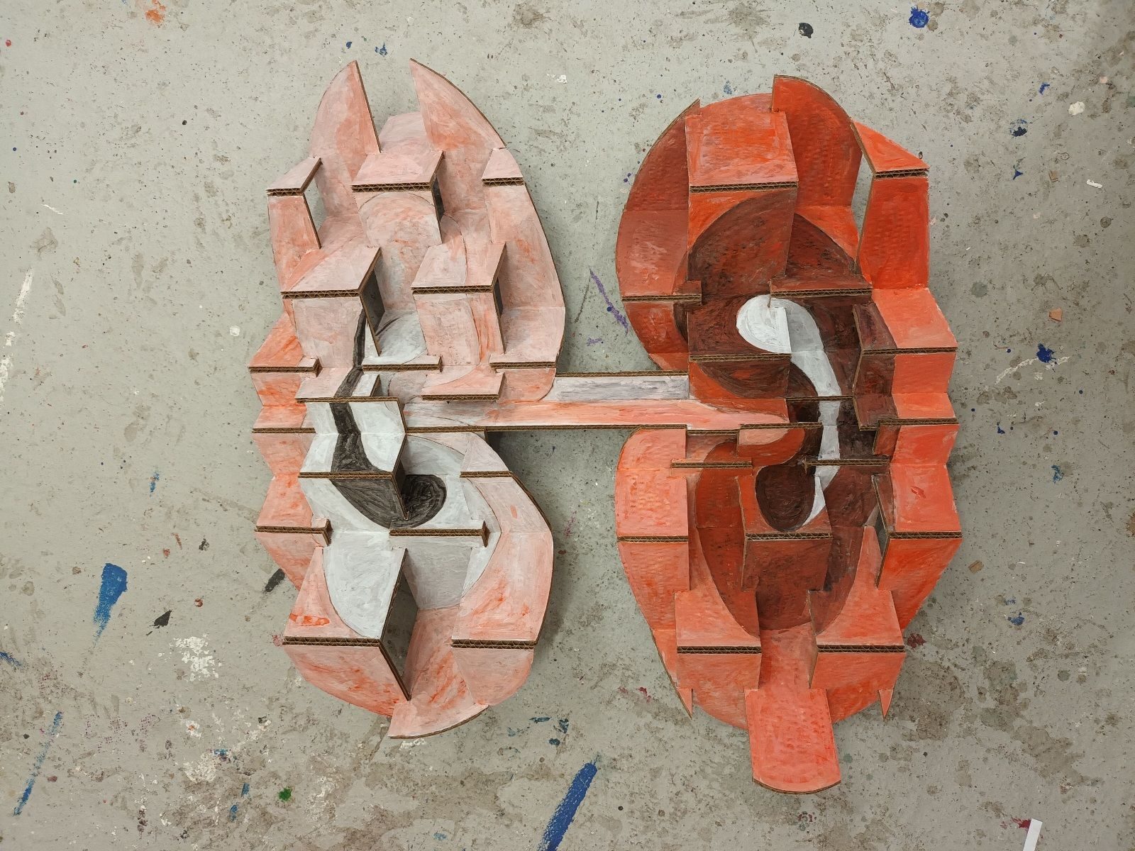 Painted cardboard spiral